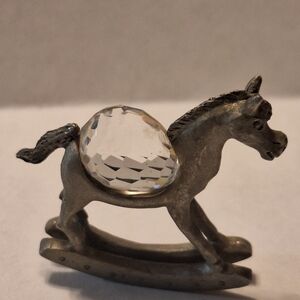 Spoontiques Crystal-Accented Pewter Rocking Horse Miniature Figurine